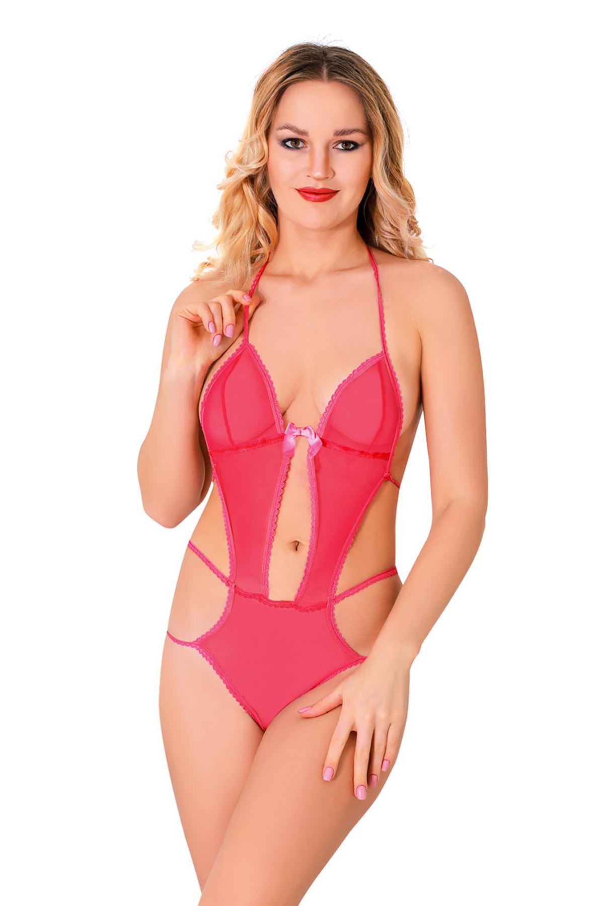 Fuşya Fantezi Seksi Transparan Body Fuşya Fantezi Seksi Transparan Body