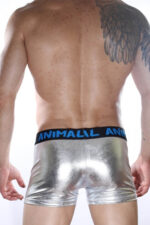 Gri Fantezi Seksi Erkek Desenli Deri Görünümlü Boxer DM012164