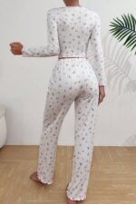Kadın Beyaz Pamuklu Fiyonk Detaylı Crop Pijama Takımı 7077