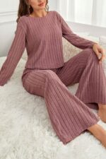 Kadın Pembe Pamuk Pijama Takımı 7099.19.S