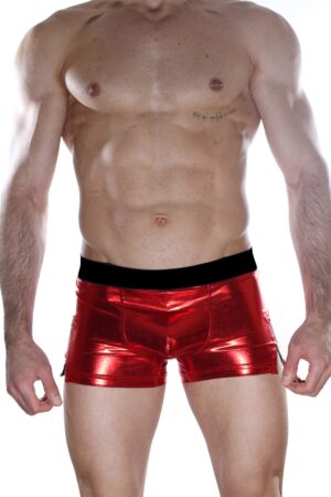 Kırmızı Deri Seksi Erkek Boxer