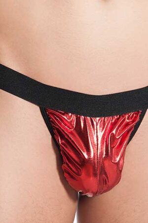 Kırmızı Deri Seksi Erkek Tangası BC4590