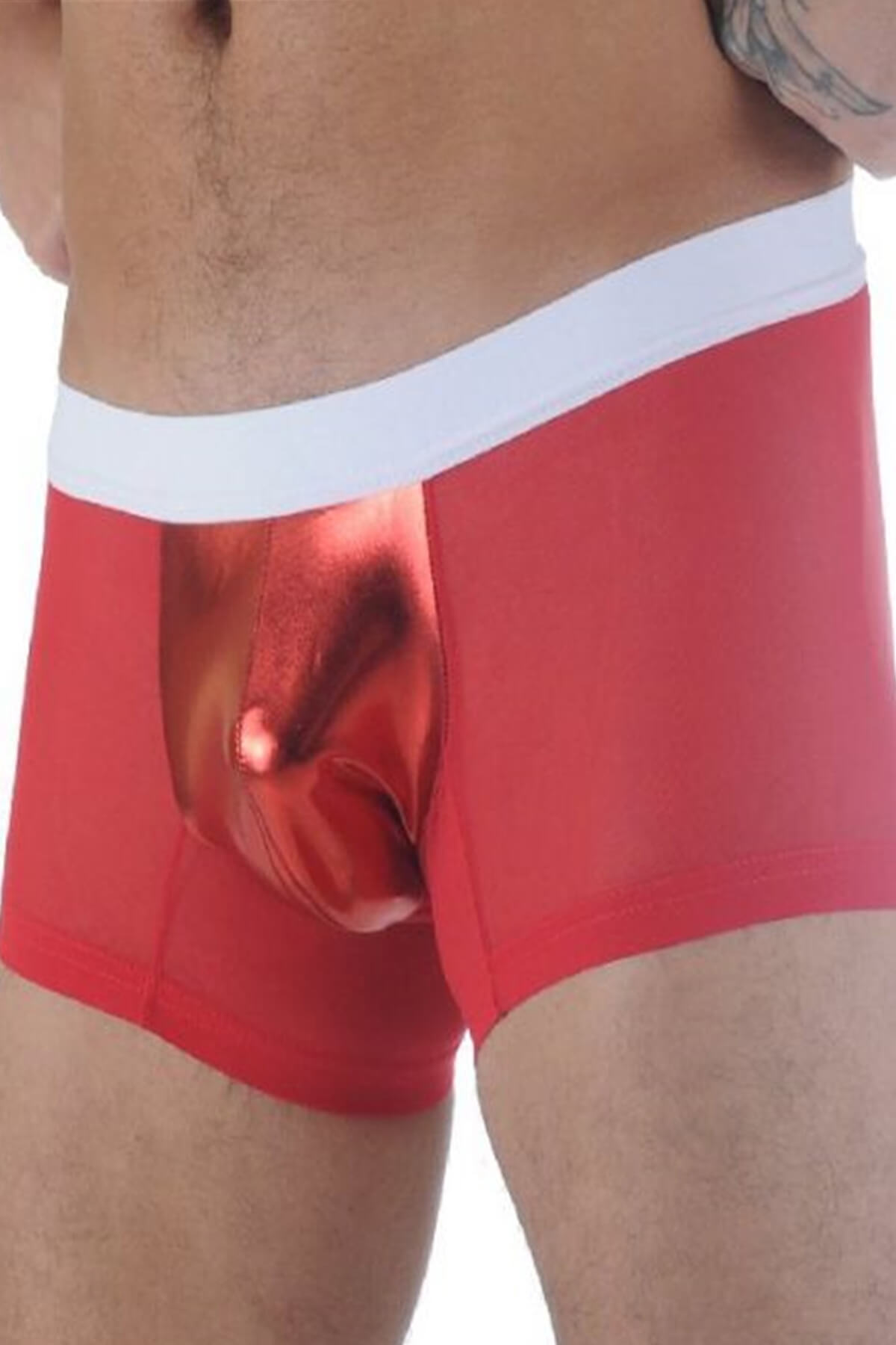 Kırmızı Fantezi Seksi Deri Detaylı Transparan Erkek Boxer DM291107 Kırmızı Fantezi Seksi Deri Detaylı Transparan Erkek Boxer DM291107