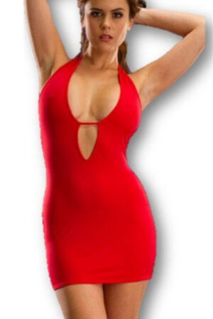 Kırmızı Fantezi Seksi Göğüs Dekolteli Mini Elbise TSec031023