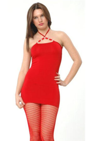Kırmızı Fantezi Seksi Omuz Dekolteli Mini Elbise TP091201