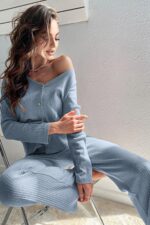 Mavi Kaşkorse Pijama Takımı