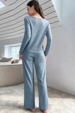 Mavi Kaşkorse Pijama Takımı