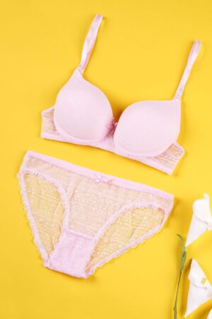 Pembe Seksi Dolgulu Destekli Balenli Sütyen Takımı