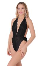 Siyah Fantezi Seksi Dantelli Body