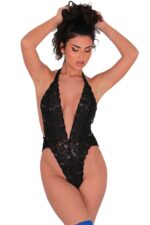 Siyah Fantezi Seksi Dantelli Body
