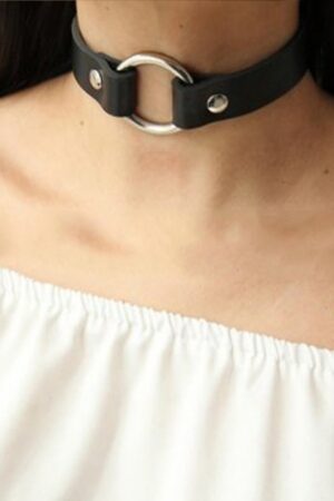 Siyah Fantezi Seksi Deri Harness Boyun Aksesuarı