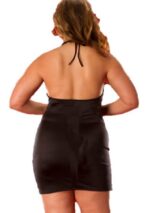 Siyah Fantezi Seksi Sırt Dekolteli Büyük Beden Mini Elbise Tsec031042
