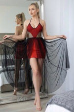 Bordo Fantezi Seksi Gecelik M071